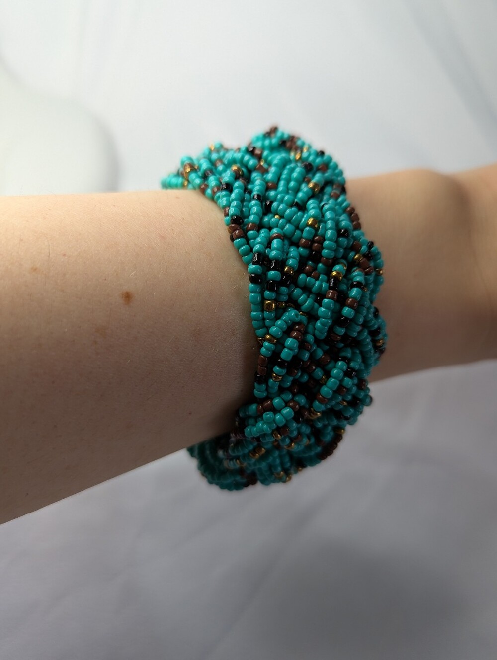 Turquoise Seed Bead Braided Bracelet